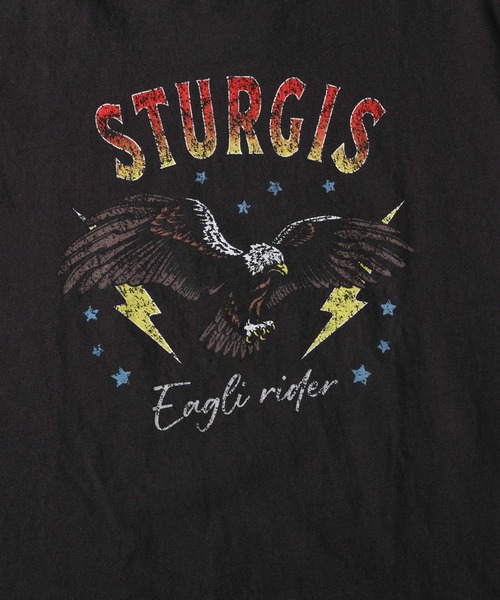 Right-on(ライトオン)の「ビンテージ風プリント半袖Tシャツ(Tシャツ/カットソー・レディース・グレー×ホワイト/ダークグレー・S/M/L/XL)」の5枚目の写真