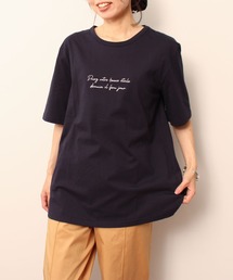 【L~5L 大きいサイズ】コットン ロゴ プリント Tシャツ