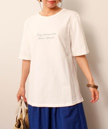 【L~5L 大きいサイズ】コットン ロゴ プリント Tシャツ