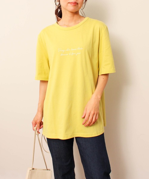 MB mint breeze(エムビーミントブリーズ)の「【L~5L 大きいサイズ】コットン ロゴ プリント Tシャツ(Tシャツ/カットソー・レディース・グリーン/ネイビー/オフホワイト・LL/4L/3L/5L/L)」の1枚目の写真