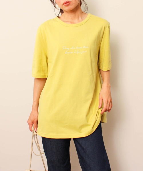 MB mint breeze(エムビーミントブリーズ)の「【L~5L 大きいサイズ】コットン ロゴ プリント Tシャツ(Tシャツ/カットソー・レディース・グリーン/ネイビー/オフホワイト・LL/4L/3L/5L/L)」の13枚目の写真
