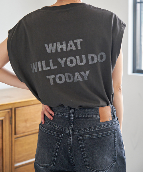 Spick & Span（スピックアンドスパン）の「ラメ ロゴ プリントフレンチT（Tシャツ/カットソー・レディース・チャコールグレー/ホワイト・FREE）」の14枚目の写真