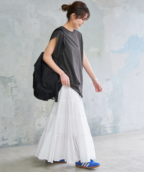 Spick & Span（スピックアンドスパン）の「ラメ ロゴ プリントフレンチT（Tシャツ/カットソー・レディース・チャコールグレー/ホワイト・FREE）」の17枚目の写真