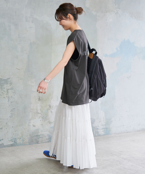 Spick & Span（スピックアンドスパン）の「ラメ ロゴ プリントフレンチT（Tシャツ/カットソー・レディース・チャコールグレー/ホワイト・FREE）」の18枚目の写真