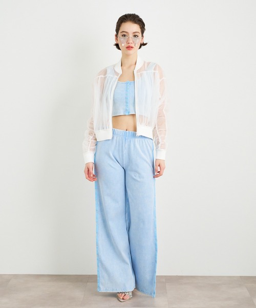 ANNA SUI NYC（アナ スイ エヌ ワイ シー）の「ANNA SUI NYC チュールギャザーショートブルゾン（ブルゾン・レディース・ブラック/ホワイト/ブルー・FREE）」の16枚目の写真