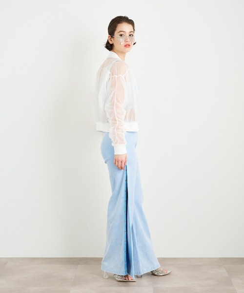 ANNA SUI NYC（アナ スイ エヌ ワイ シー）の「ANNA SUI NYC チュールギャザーショートブルゾン（ブルゾン・レディース・ブラック/ホワイト/ブルー・FREE）」の17枚目の写真