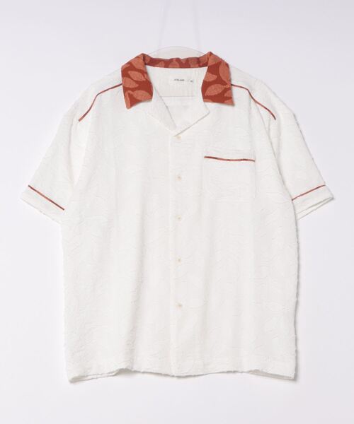 ATELANE シアーレースジャカードリーフ柄クレリックオープンシャツ（シャツ/ブラウス）｜JUGLANS（ユグランス）