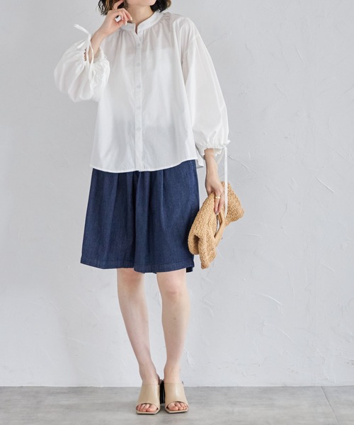 袖リボンボリュームスリーブブラウス（シャツ/ブラウス）｜each  