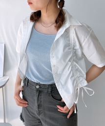 AS KNOW AS plus | ◎ダブル シャーリングリボン半袖シャツ(シャツ/ブラウス)