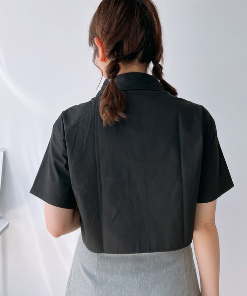AS KNOW AS plus（アズノゥアズプラス）の「◎ダブル シャーリングリボン半袖シャツ（シャツ/ブラウス・レディース・ブラック/オフホワイト/ブルー/ブルー系その他・FREE）」の16枚目の写真