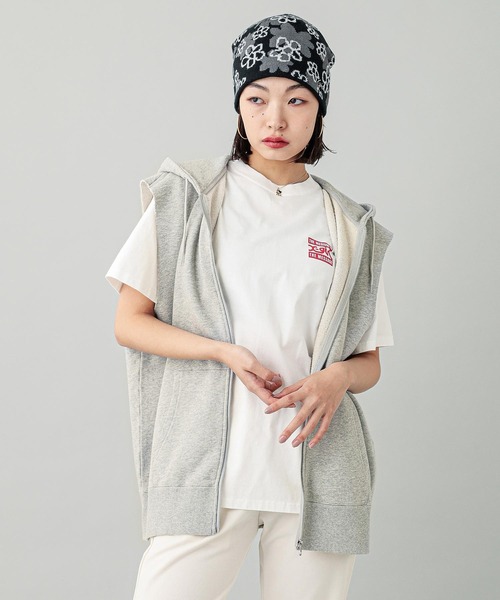 X-girl(エックスガール)の「OVAL LOGO ZIP UP SWEAT VEST(パーカー・レディース・アッシュ/ブラック/ブラウン・S/M)」の3枚目の写真