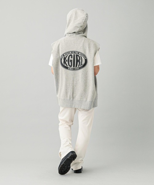 X-girl(エックスガール)の「OVAL LOGO ZIP UP SWEAT VEST(パーカー・レディース・アッシュ/ブラック/ブラウン・S/M)」の10枚目の写真