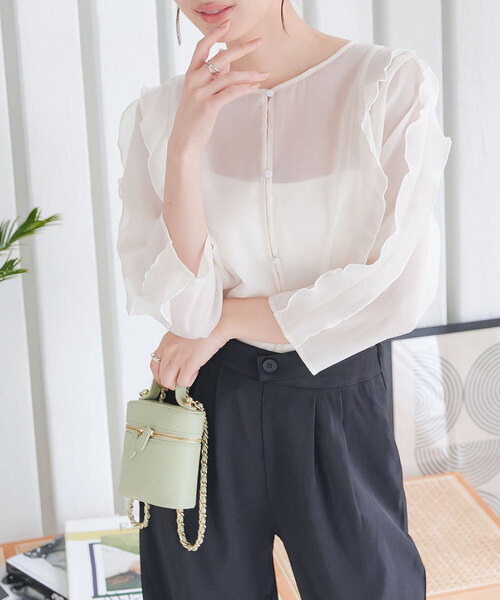 オーガンジーフリルブラウス（シャツ/ブラウス）｜KOBE LETTUCE