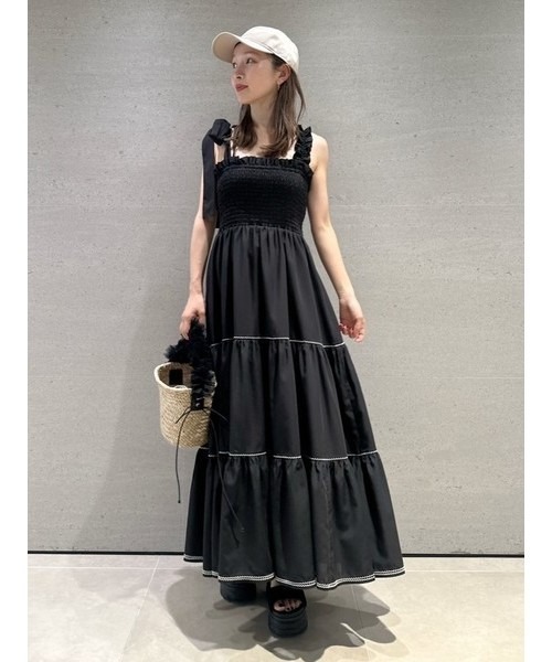 SNIDEL（スナイデル）の「【WEB限定】ティアードキャミワンピース