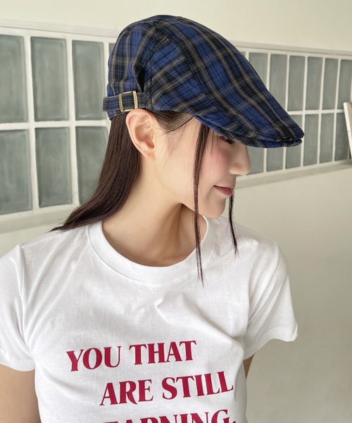 UNE MANSION(ユヌマンション)の「ビンテージユニークチェックハンチングキャップ(ハンチング/ベレー帽・レディース・レッド/ベージュ/ネイビー・ONE SIZE)」の3枚目の写真