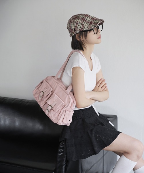 UNE MANSION(ユヌマンション)の「ビンテージユニークチェックハンチングキャップ(ハンチング/ベレー帽・レディース・レッド/ベージュ/ネイビー・ONE SIZE)」の6枚目の写真