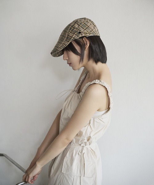 UNE MANSION(ユヌマンション)の「ビンテージユニークチェックハンチングキャップ(ハンチング/ベレー帽・レディース・レッド/ベージュ/ネイビー・ONE SIZE)」の11枚目の写真