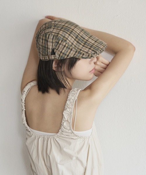 UNE MANSION(ユヌマンション)の「ビンテージユニークチェックハンチングキャップ(ハンチング/ベレー帽・レディース・レッド/ベージュ/ネイビー・ONE SIZE)」の13枚目の写真