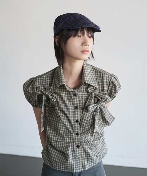 UNE MANSION(ユヌマンション)の「ビンテージユニークチェックハンチングキャップ(ハンチング/ベレー帽・レディース・レッド/ベージュ/ネイビー・ONE SIZE)」の15枚目の写真