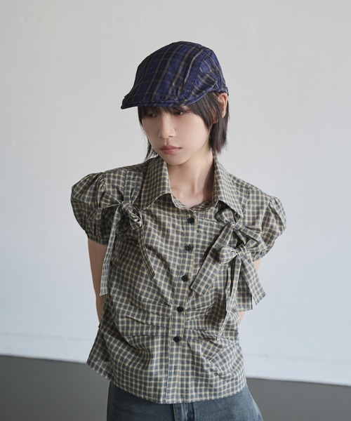 UNE MANSION(ユヌマンション)の「ビンテージユニークチェックハンチングキャップ(ハンチング/ベレー帽・レディース・レッド/ベージュ/ネイビー・ONE SIZE)」の16枚目の写真