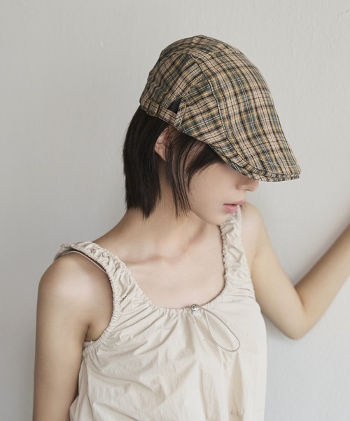 UNE MANSION(ユヌマンション)の「ビンテージユニークチェックハンチングキャップ(ハンチング/ベレー帽・レディース・レッド/ベージュ/ネイビー・ONE SIZE)」の8枚目の写真