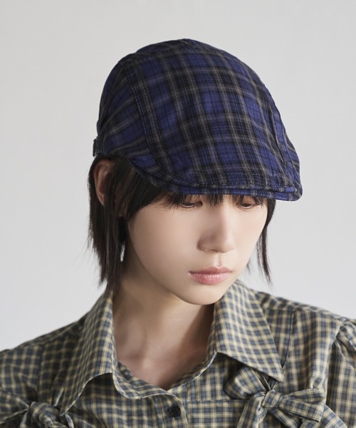 UNE MANSION(ユヌマンション)の「ビンテージユニークチェックハンチングキャップ(ハンチング/ベレー帽・レディース・レッド/ベージュ/ネイビー・ONE SIZE)」の14枚目の写真