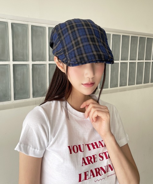 UNE MANSION(ユヌマンション)の「ビンテージユニークチェックハンチングキャップ(ハンチング/ベレー帽・レディース・レッド/ベージュ/ネイビー・ONE SIZE)」の17枚目の写真