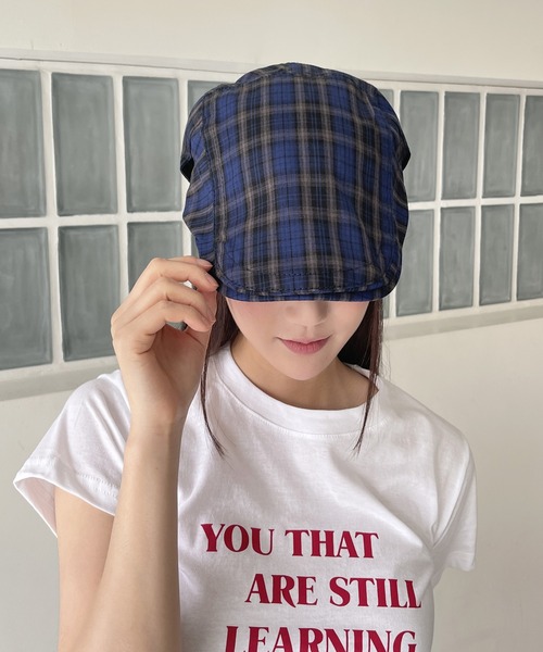 UNE MANSION(ユヌマンション)の「ビンテージユニークチェックハンチングキャップ(ハンチング/ベレー帽・レディース・レッド/ベージュ/ネイビー・ONE SIZE)」の19枚目の写真