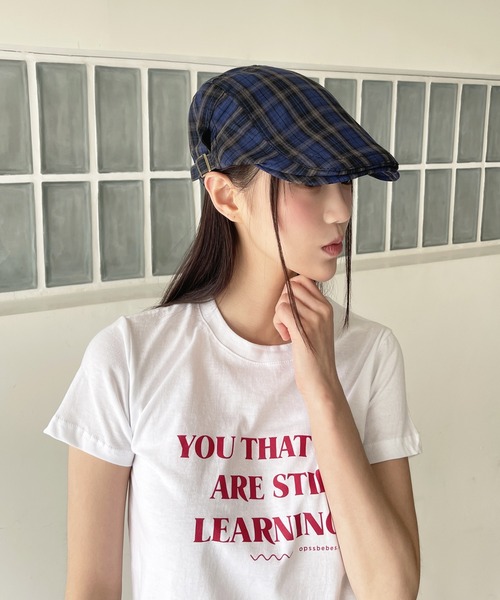 UNE MANSION(ユヌマンション)の「ビンテージユニークチェックハンチングキャップ(ハンチング/ベレー帽・レディース・レッド/ベージュ/ネイビー・ONE SIZE)」の20枚目の写真