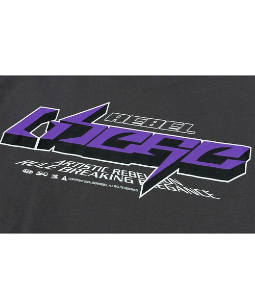 LIBERE（リベーレ）の「LIBERE リベーレ / REBEL FUTURE LOGO TEE リベーレレブル ロゴプリントビッグシルエットTシャツ / 244205-244206（Tシャツ/カットソー・メンズ・チャコール/ブラック・LARGE/MEDIUM/SMALL）」の7枚目の写真