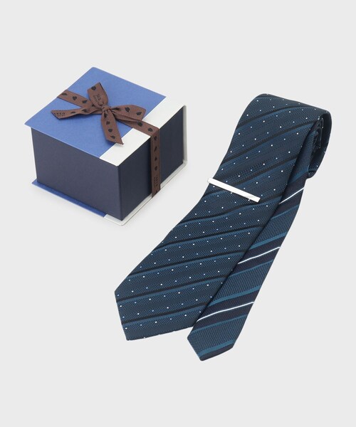 【セール】【BOXセット】シャドーストピンドットネクタイ＆タイバー セット（ネクタイ）｜TAKEO KIKUCHI（タケオキクチ）