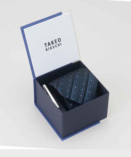 【セール】【BOXセット】シャドーストピンドットネクタイ＆タイバー セット（ネクタイ）｜TAKEO KIKUCHI（タケオキクチ）