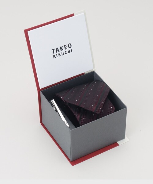 【セール】【BOXセット】シャドーストピンドットネクタイ＆タイバー セット（ネクタイ）｜TAKEO KIKUCHI（タケオキクチ）