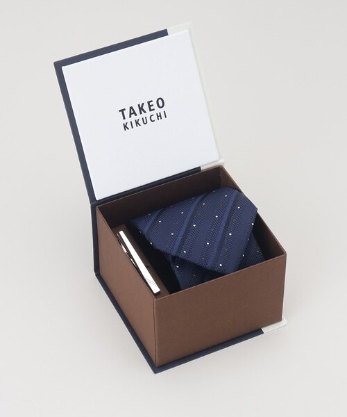 【セール】【BOXセット】シャドーストピンドットネクタイ＆タイバー セット（ネクタイ）｜TAKEO KIKUCHI（タケオキクチ）