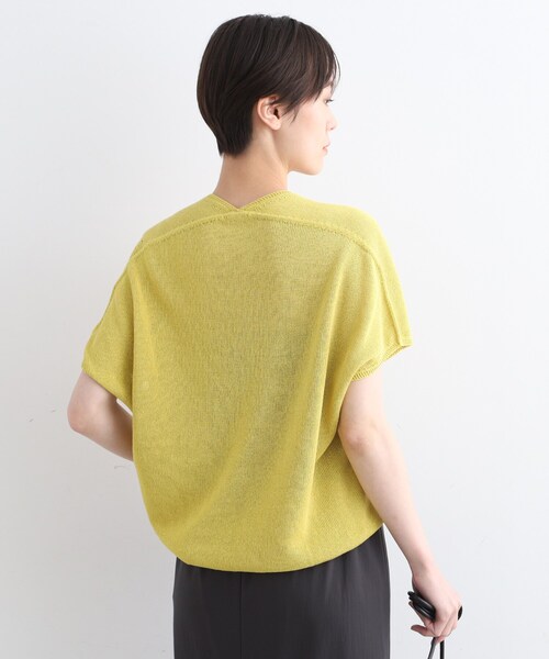 INDIVI（インディヴィ）の「◆【洗える／サマーニット】無縫製ペーパーヤーンアシメ編地ニット（ニット/セーター・レディース・ブルー/ブラック/ホワイト/ライトグレー/マスタード・05/13/15 /19/38/34）」の20枚目の写真