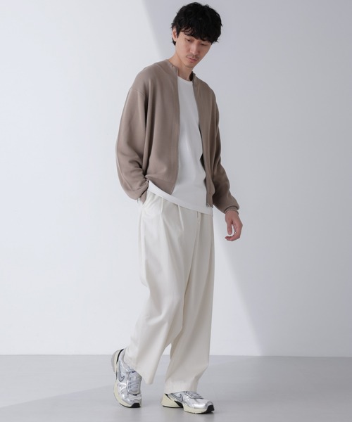 NANO universe（ナノユニバース）の「14ゲージミラノリブドライバーズニット(手洗い可能)（ニット/セーター・メンズ・ブラック/グレー系その他4/ベージュ系その他・L/M）」の3枚目の写真