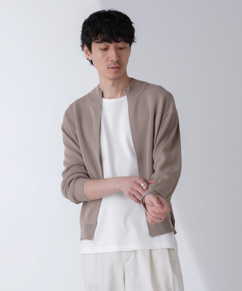 NANO universe（ナノユニバース）の「14ゲージミラノリブドライバーズニット(手洗い可能)（ニット/セーター・メンズ・ブラック/グレー系その他4/ベージュ系その他・L/M）」の11枚目の写真