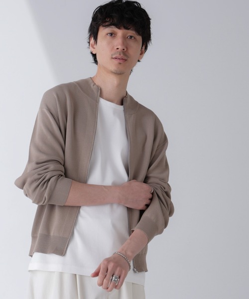 NANO universe（ナノユニバース）の「14ゲージミラノリブドライバーズニット(手洗い可能)（ニット/セーター・メンズ・ブラック/グレー系その他4/ベージュ系その他・L/M）」の10枚目の写真