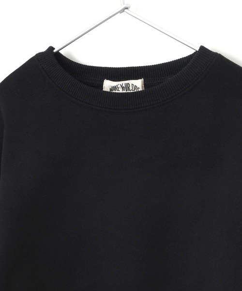 MAKE YOUR DAY（メイクユアデイ）の「袖ボリューム裏起毛無地トレーナー■80～140cm（スウェット・キッズ・ブルー/グレー/ブラック・80/90/100/110/120/130/140）」の18枚目の写真