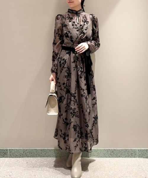 SNIDEL フロッキーシアーワンピース1(M)サイズ