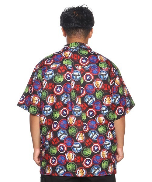 MARVEL(マーベル)の「【MARVEL】マーベル 総柄 半袖 シャツ(シャツ/ブラウス・メンズ・ブラック・X1(3L~4L)/X2(4L~5L)/X3(6L~7L)/X4(8L~9L))」の5枚目の写真