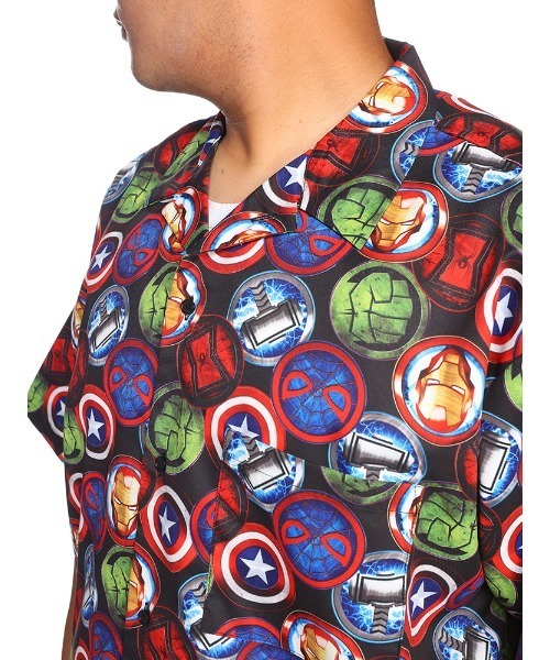 MARVEL(マーベル)の「【MARVEL】マーベル 総柄 半袖 シャツ(シャツ/ブラウス・メンズ・ブラック・X1(3L~4L)/X2(4L~5L)/X3(6L~7L)/X4(8L~9L))」の4枚目の写真