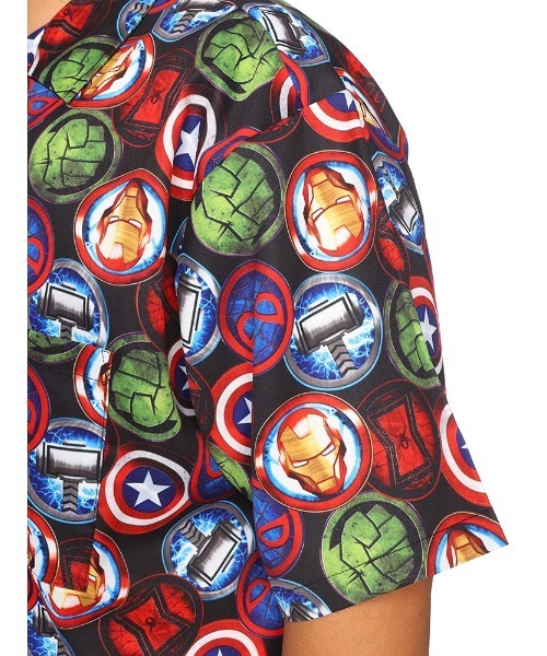 MARVEL(マーベル)の「【MARVEL】マーベル 総柄 半袖 シャツ(シャツ/ブラウス・メンズ・ブラック・X1(3L~4L)/X2(4L~5L)/X3(6L~7L)/X4(8L~9L))」の3枚目の写真