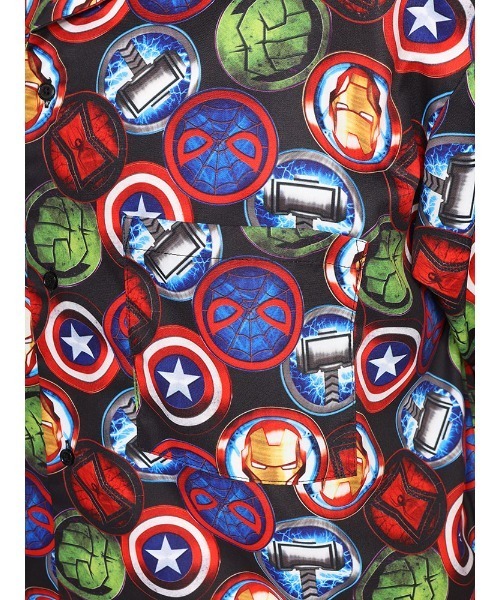 MARVEL(マーベル)の「【MARVEL】マーベル 総柄 半袖 シャツ(シャツ/ブラウス・メンズ・ブラック・X1(3L~4L)/X2(4L~5L)/X3(6L~7L)/X4(8L~9L))」の12枚目の写真