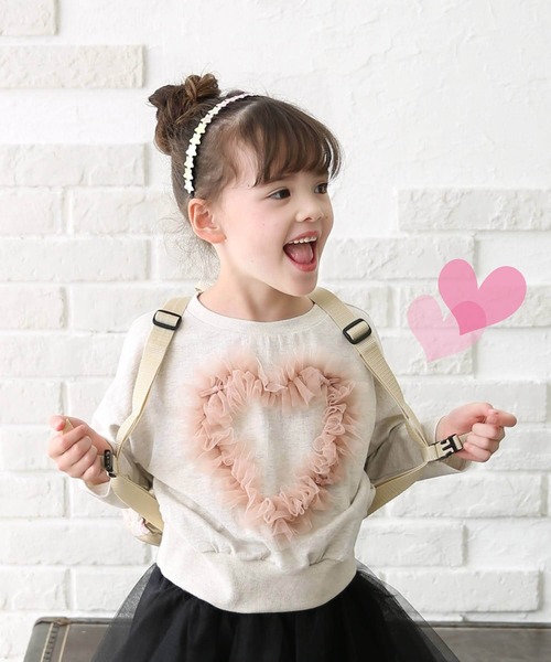 Rora（ローラ）の「ハートリナ スウェット（スウェット・キッズ・オフホワイト・150cm/110cm/120cm/130cm/140cm）」の2枚目の写真