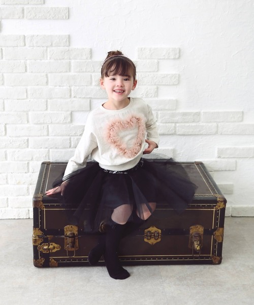 Rora（ローラ）の「ハートリナ スウェット（スウェット・キッズ・オフホワイト・150cm/110cm/120cm/130cm/140cm）」の3枚目の写真