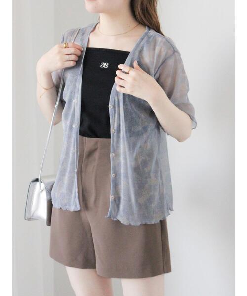 ehka sopo（エヘカソポ）の「ラメシアーVネックカーディガン（カーディガン/ボレロ・レディース・ブラック/キナリ/ピンク/ブルー・F）」の3枚目の写真