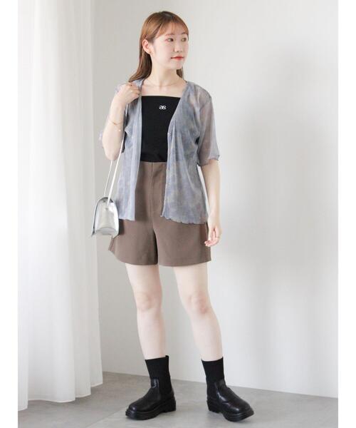 ehka sopo（エヘカソポ）の「ラメシアーVネックカーディガン（カーディガン/ボレロ・レディース・ブラック/キナリ/ピンク/ブルー・F）」の21枚目の写真