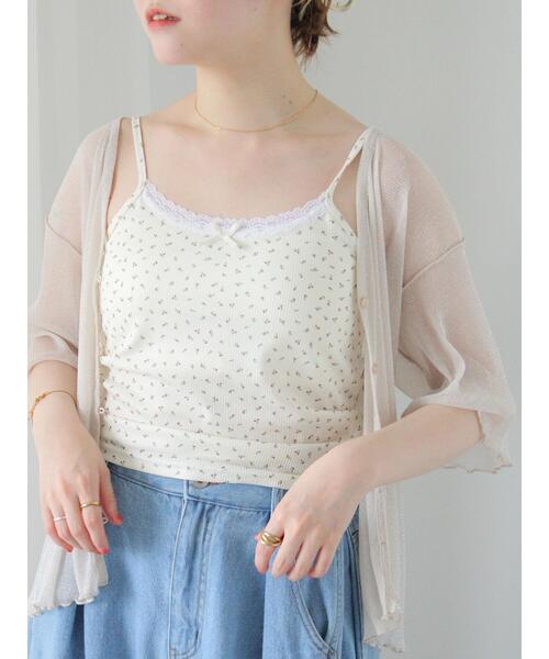 ehka sopo（エヘカソポ）の「ラメシアーVネックカーディガン（カーディガン/ボレロ・レディース・ブラック/キナリ/ピンク/ブルー・F）」の14枚目の写真