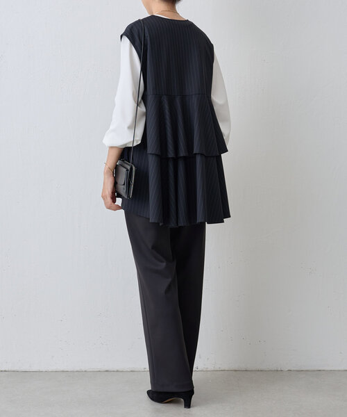 LIVETART（リヴェタート）の「《LIVETART》ストライプフリルチュニック（シャツ/ブラウス・レディース・ネイビー・FREE）」の11枚目の写真